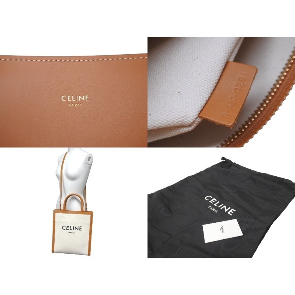 CELINE Vertical Cabas Tote Bag Natural Tan Brown - Picture 10 of 10